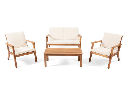 Avacyn - Outdoor Acacia Wood 4 Seater Chat Set With Cushions