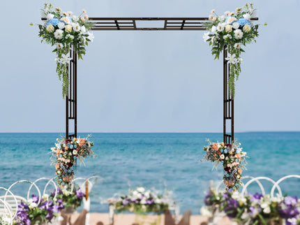 Garden Arch With Adjustable Width Climbing Plants Support - Black