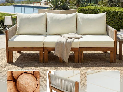Outdoor 3 Seat Patio Sunbed