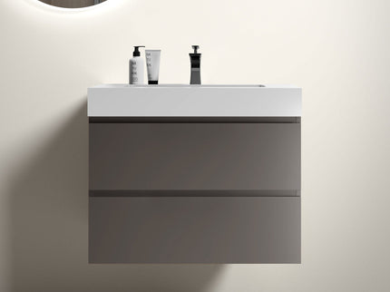 Alice - Bathroom Vanity With Sink, Large Storage Wall Mounted Floating Bathroom Vanity For Modern Bathroom, One-Piece Sink Basin Without Drain And Faucet