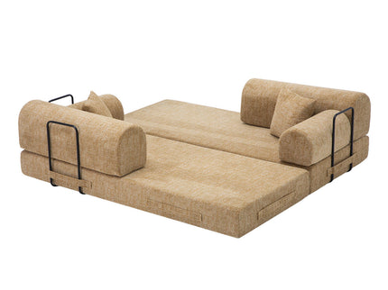 Modern 2 Tone Fabric Convertible Sleeper Sofa Bed