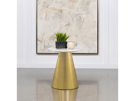 Landry - Round End Table - White Marble