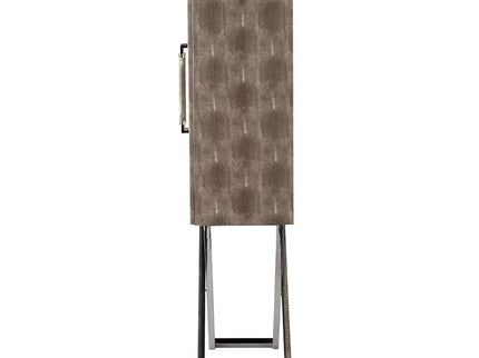 Cabinet - Silver - Faux Leather