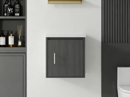 Floating Bathroom Vanity Combo, Wall Mounted Cabinet With Sink & Soft Close Doors For Small Bathrooms