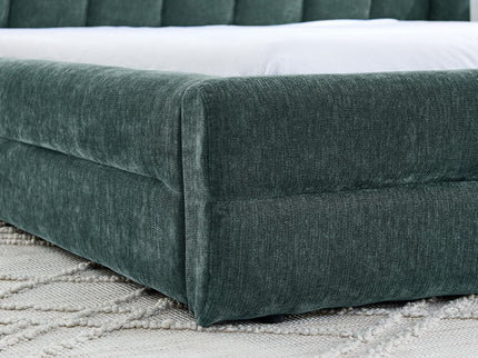 Modern Upholstered Bed Frame With Thick Fabric And Headboard