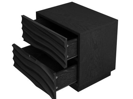Nightstands, Bedside Table With 2 Drawers (Set of 2) - Black