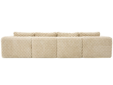 Modular Sectional Sofa, Boneless Couch With 2 Movable Ottomans