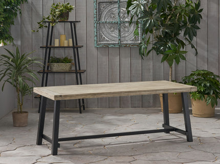 Equilibrium - Outdoor Dining Table With Wooden Frame And Slat Top
