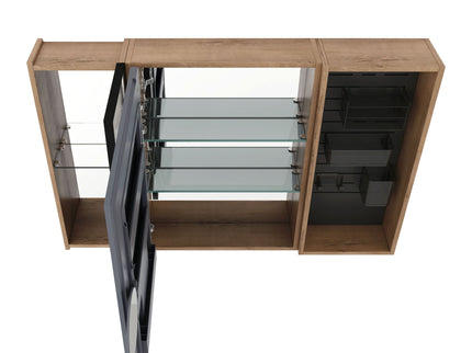 Wall Mounted Bathroom Cabinet, Adjustable Shelves Storage Cabinet - Imitative Oak
