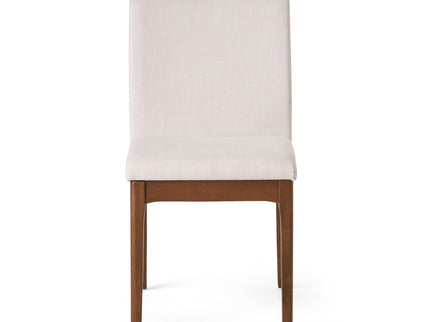 Dining Chairs With Upholstered Seat And Backrest (Set of 2) - Light Beige / Walnut
