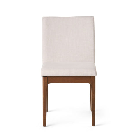 5 Piece Dining Set With Table And Upholstered Chairs - Light Beige / Walnut