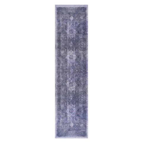 Maval - 2'6'' X 10' Washable Runner Rug - Anthracite