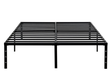 Heavy Duty Queen Size Bed Frame With Quiet Support - Black
