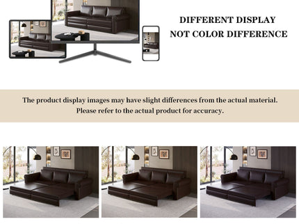 3 In 1 Convertible Sleeper Sofa With Nailhead Trim & Rolled Arm