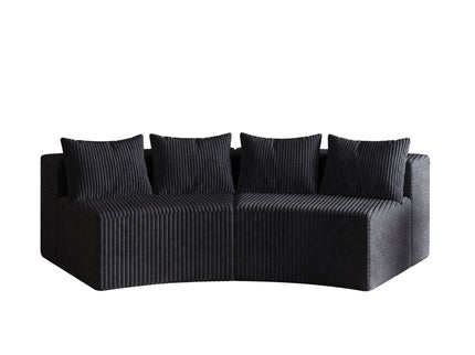 Curved Sectional Sofa With 4 Pillows, Modular Semi Circular Design