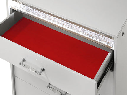 Glam - 5 Drawer Chest With LED Lighting - White