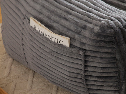 Giant Bean Bag Chair With Armrests And Footstool