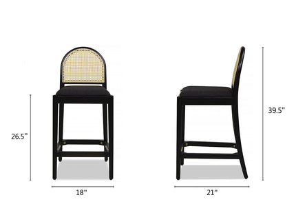 Panama - Curved Back Cane Counter Stool (Set of 2)