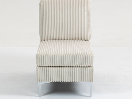 Single Couch Modular Armless Accent Chair With Back Cushion