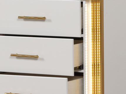 Obsession - 6 Drawer LED Dresser - White