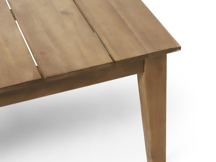 Outdoor Coffee Table With Slat Panel Top - Light Brown