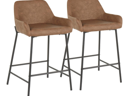 Daniella - Industrial Fixed Height Counter Stool (Set of 2)