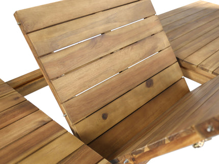 Wilson - Expandable Dining Table With Slat Design - Teak Acacia Wood