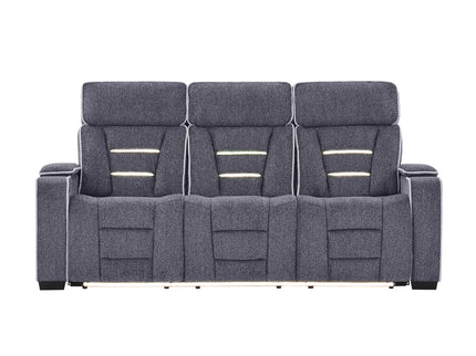 Austin - Reclining Sofa With Storage Arms - Gray