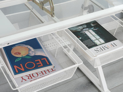 Adjustable Tempered Glass Drafting Printing Table With Chair