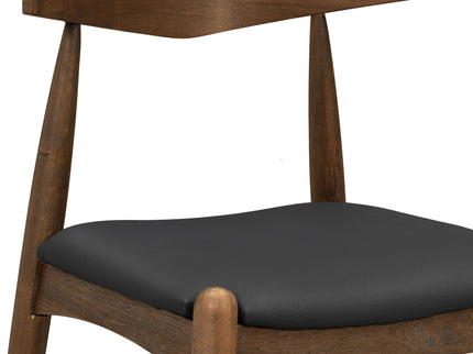 5 Piece Dining Set With 1 Table And 4 Upholstered Chairs - Walnut / Black
