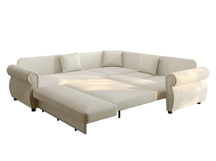 L-Shaped Sofa Couch With Pull-Out Bed