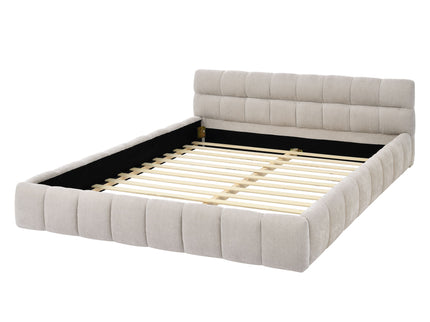 Modern Platform Bed Frame With Thick Fabric