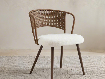 Farmhouse Style Wicker Dining Chair