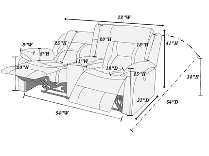 Living Room Set With Pillow Armrest And Tufted Backrest
