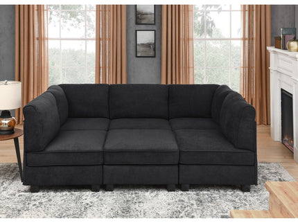 Upholstered Modular Sectional - Black