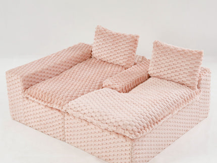 Modular Sofa, Convertible Twin Seat With Chaise Lounge