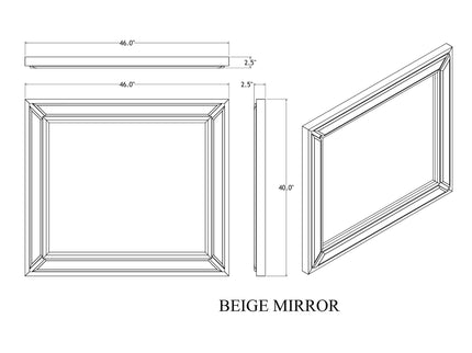 Ciara - Upholstered Mirror - Beige