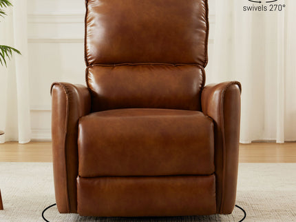 Electric Recliner Chair With Rocker And Swivel Function - Brown