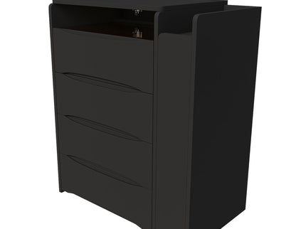Flip Mirror Vanity Desk With Adjustable LED Lights & Stool For Bedroom