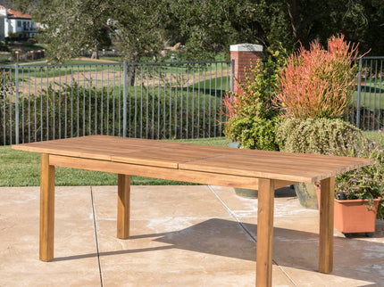 Wilson - Expandable Dining Table With Slat Design - Teak Acacia Wood