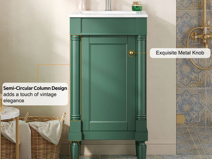French Style Bathroom Cabinet With Sink, Adjustable Shelf