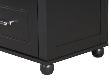 Tall Freestanding Bathroom Storage Cabinet With 2 Drawers And Adjustable Shelf