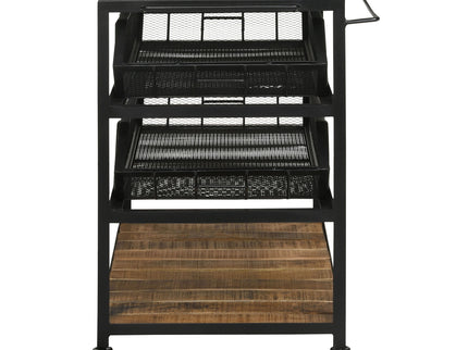 Ingalls - Accent Storage Cart With Casters, Shelves - Black