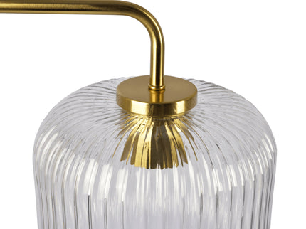 Haven - Clear Table Lamp, Button Control - Gold / White / White Marble