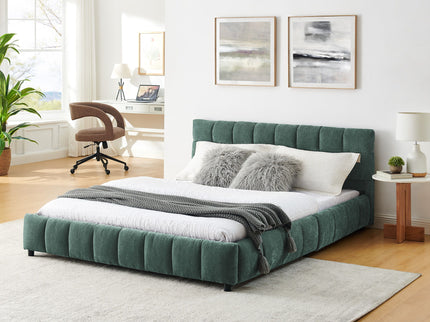 Modern Platform Bed Frame With Thick Fabric