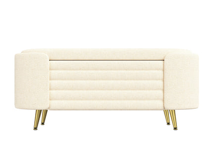 Modern Oval Storage Ottoman With Upholstery