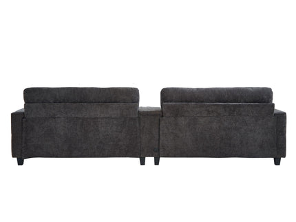 Modern Sectional Sofa U-Shaped With Movable Ottomans, tooth Speakers, LED Lights And Modular Storage