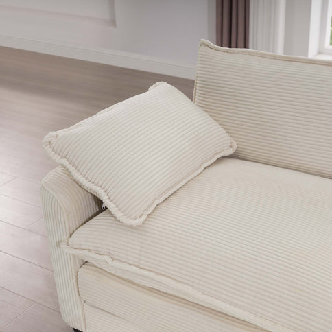 Modern Oversized Modular Cushion Sofa With Ottoman, Low Back, Deep Seating Sofa Set