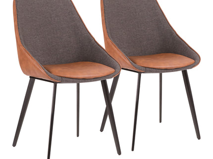 Marche - Contemporary Two Tone Chair (Set of 2) - Brown / Gray