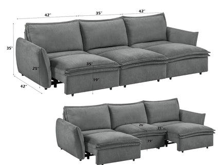 Eaden - Power Sofa With Sleeper - Gray